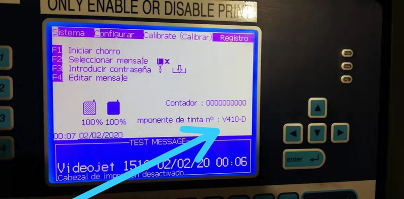 Update Videojet Ink Parameter Step 3