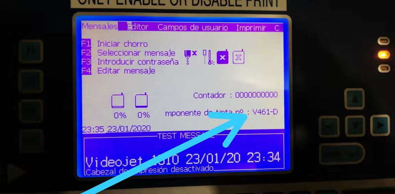 Update Videojet Ink Parameter Step 2