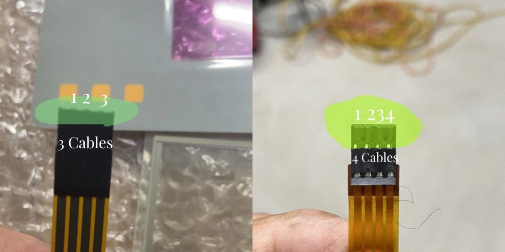 Connector with 3 and 4 Cables