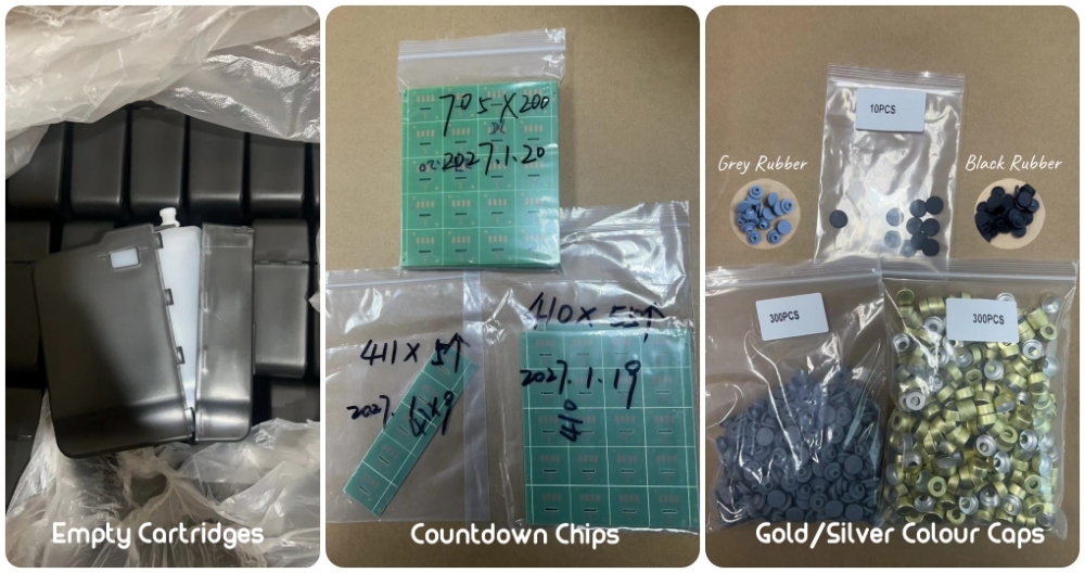 Compaitble Videojet Empty Cartridges, Chips and Caps